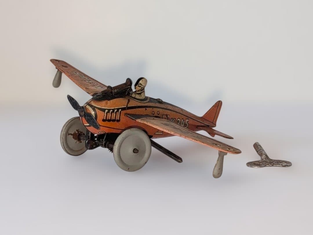 Theodoros　アンティーク 飛行機型 ブリキのおもちゃ K345