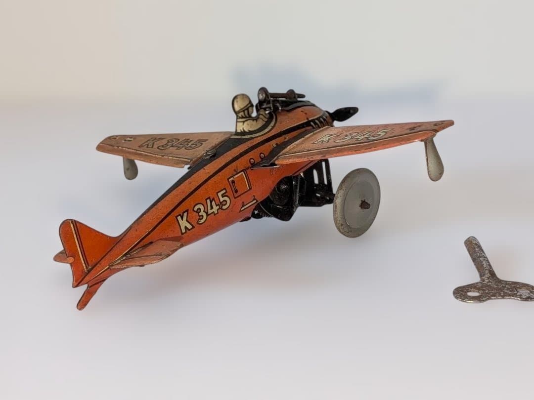 Theodoros　アンティーク 飛行機型 ブリキのおもちゃ K345