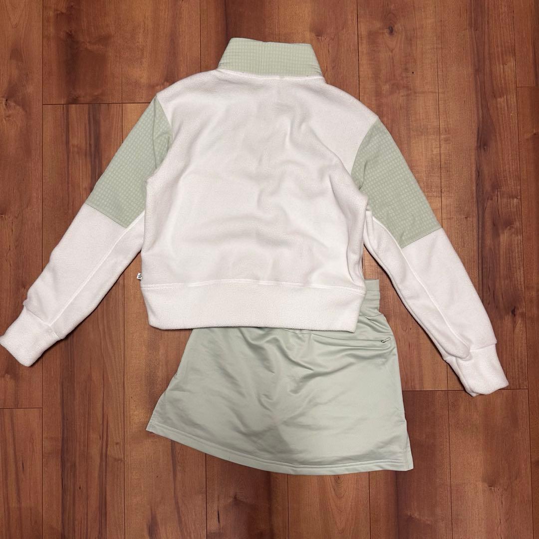 クロップド丈　長袖　フリース　ストレッチ　スカート　セットアップ　XS 秋冬