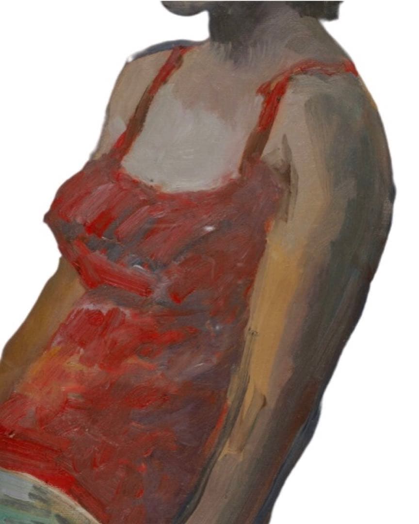 【模写】小磯良平 美人画 油彩 額60×51cm 送料込み