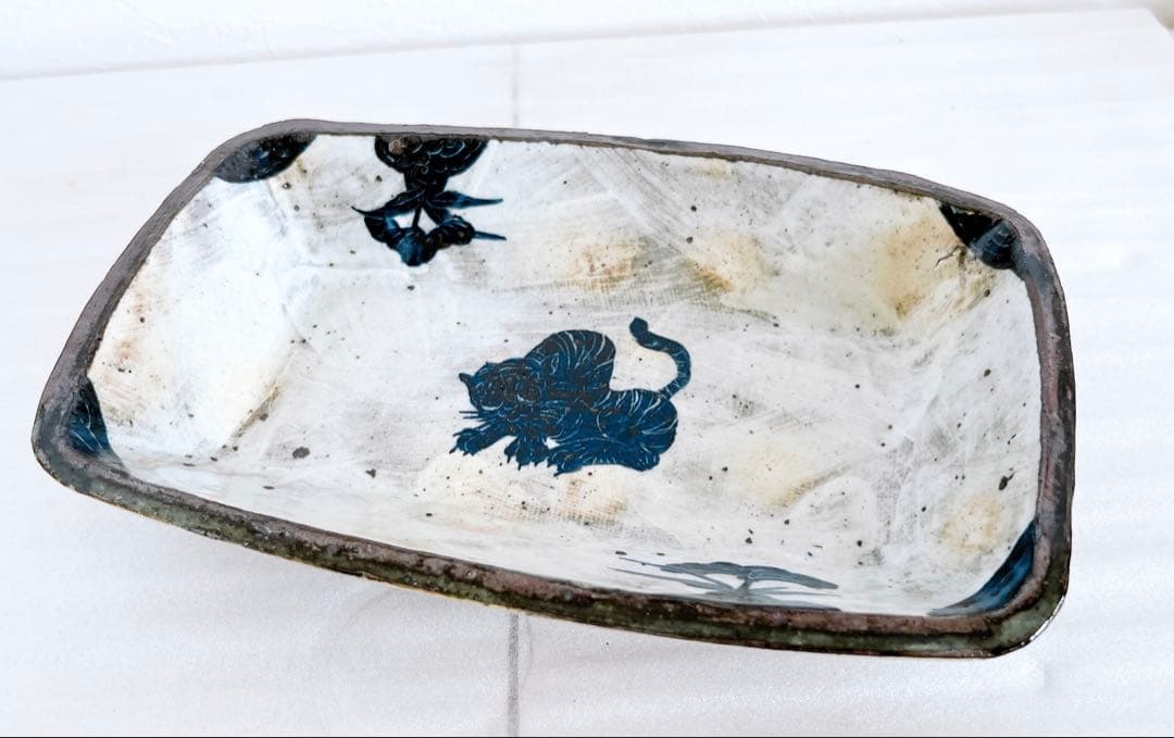 池田省吾　黒掻虎長方皿　粉引　食器　皿　酒器　ぐい呑　酒碗　新品未使用　本物保証