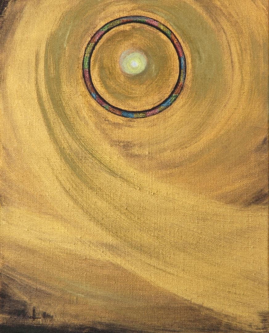 油絵 菅家令子 絵 絵画インテリア額付(銀) F3-G172023 風景祈り希望