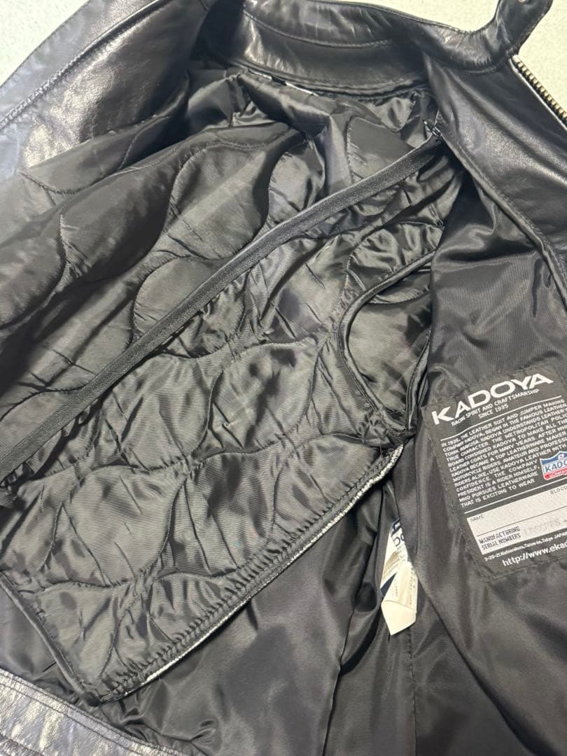 KADOYA ブラック レザー シングルライダース