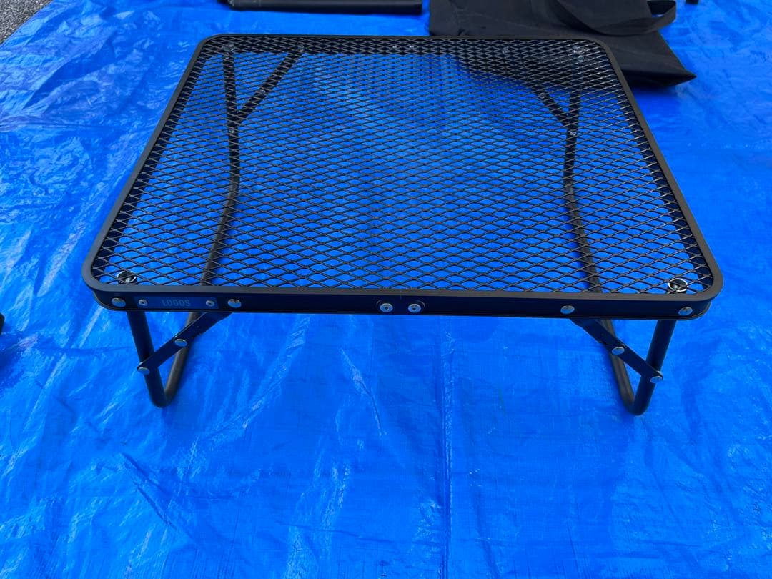 ロゴス(LOGOS) アイアンメッシュ テーブル　収納バック付き