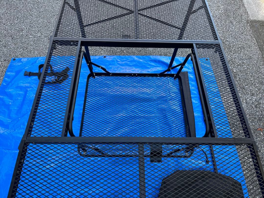 ロゴス(LOGOS) アイアンメッシュ テーブル　収納バック付き