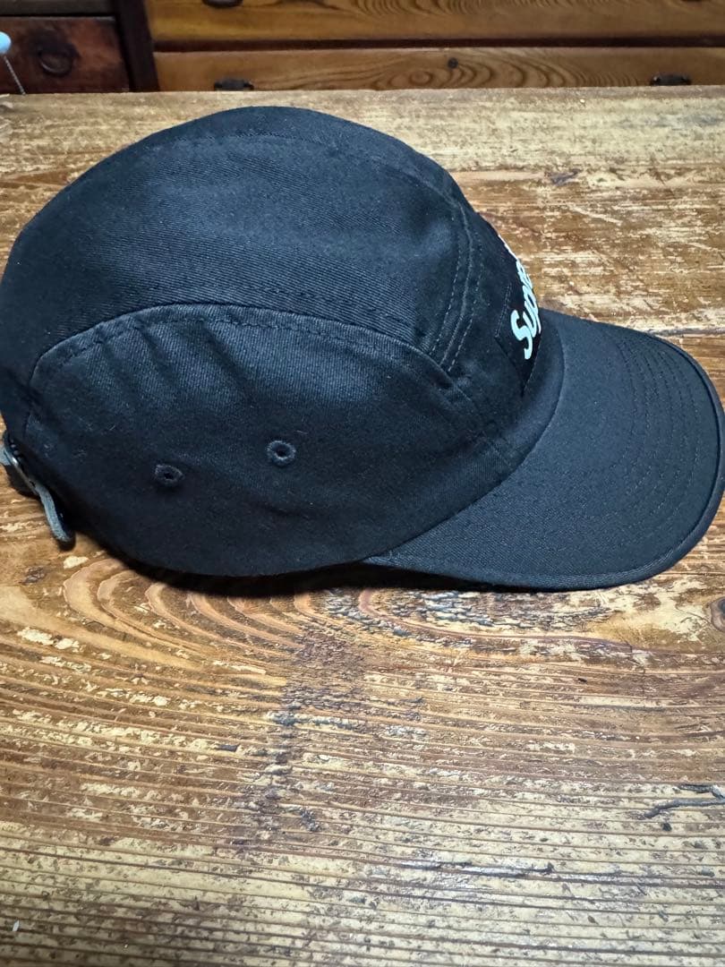 Supreme ブラック ロゴキャップ フリーサイズ　調整付