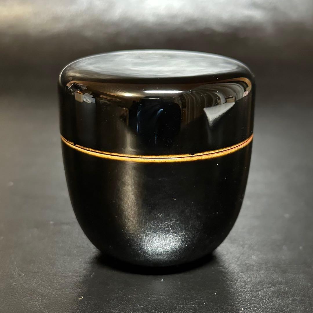 ★茶道具！お多福蒔絵 中棗！『中村 湖彩』作！共箱/共布！★