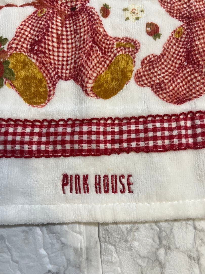 PINK HOUSE ギンガムうさぎウォッシュタオル