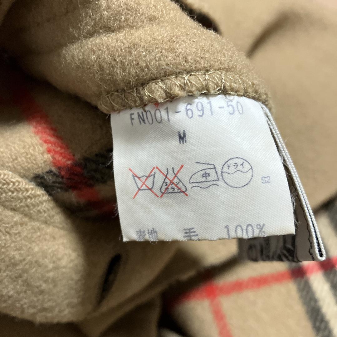 90sバーバリーBurberrys'ノバチェックリバーシブルウールミドルコートM