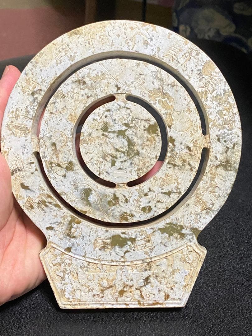 中國古美術石製の彫刻置物