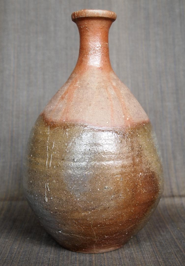 人気作家★大桐大《師：原田拾六》★【窯変】備前らっきょ徳利★共箱