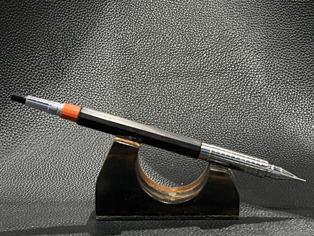 海　pmg用木軸　黒檀12角軸　ステンレスグリップ+2