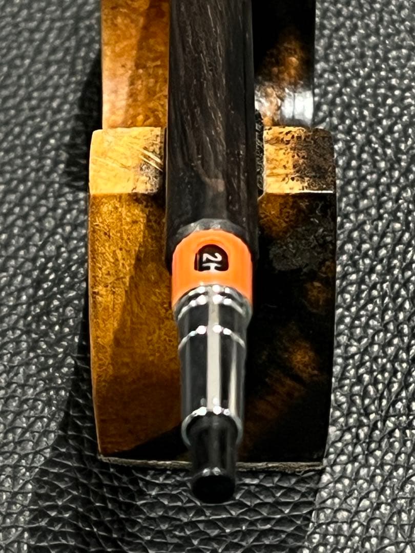 海　pmg用木軸　黒檀12角軸　ステンレスグリップ+2