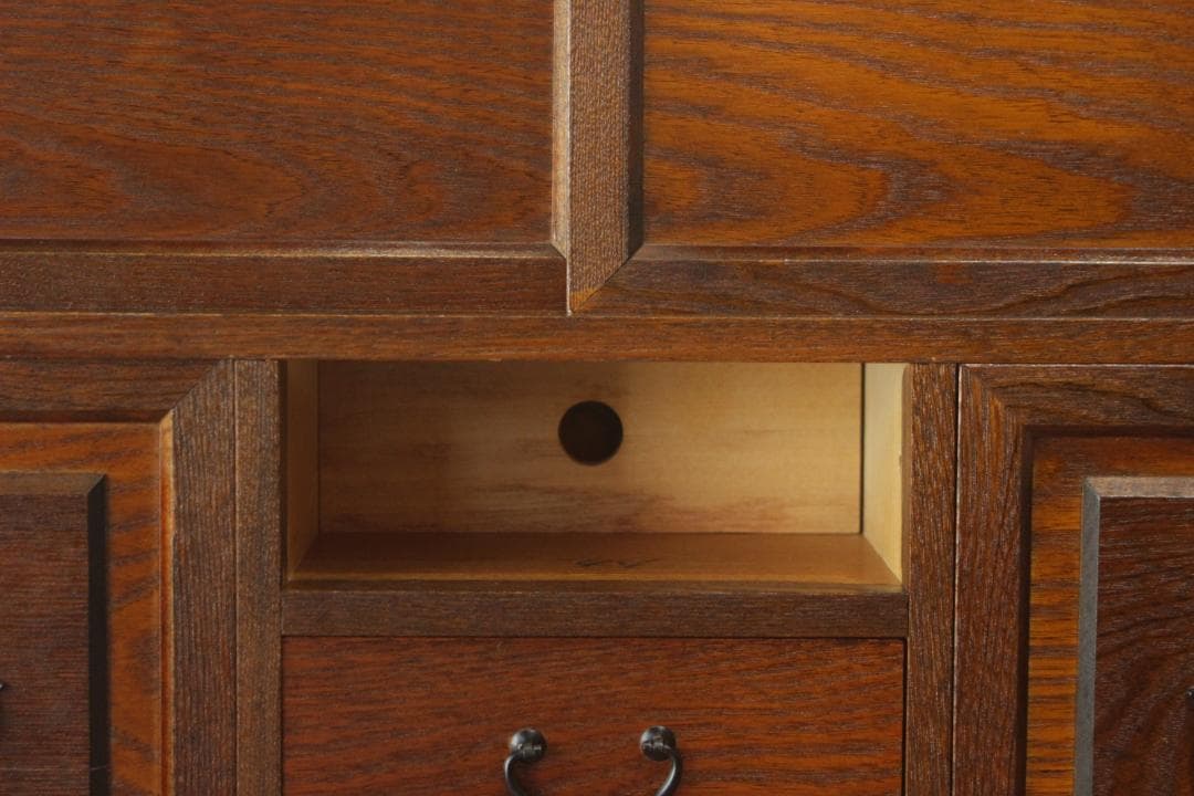 レトロ 小振り 引き出し 茶箪笥 抽斗 5杯 隠し収納 からくり箪笥 鍵付き