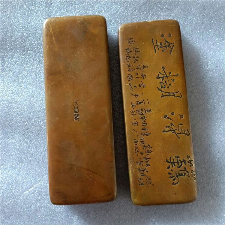 古玩芸品古皮殻真鍮墨箱珍しく墨箱文房書道用品をぼけます