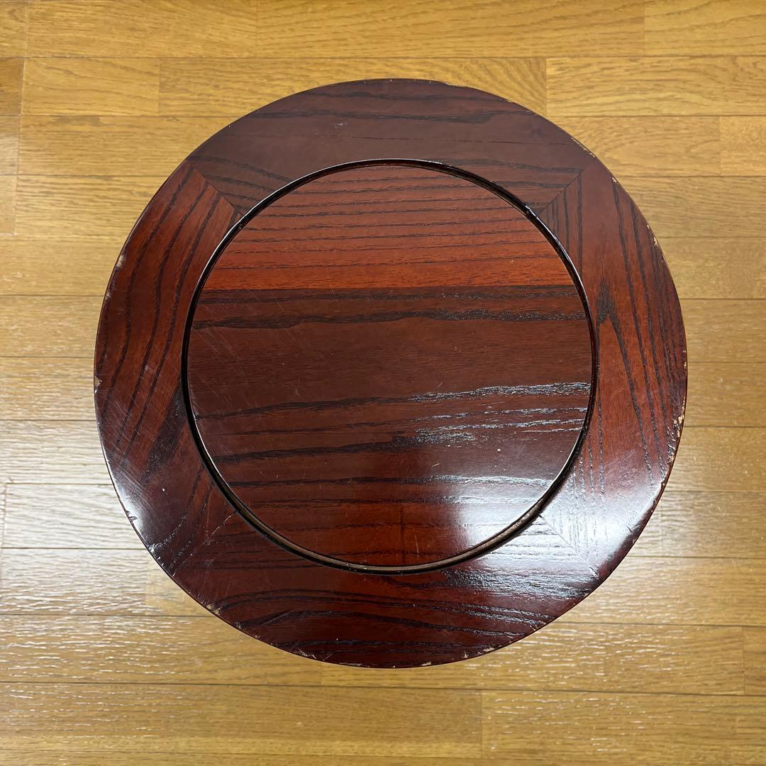 木製 丸型　箪笥　スツール アンティーク 花台 盆栽台 椅子 スツール
