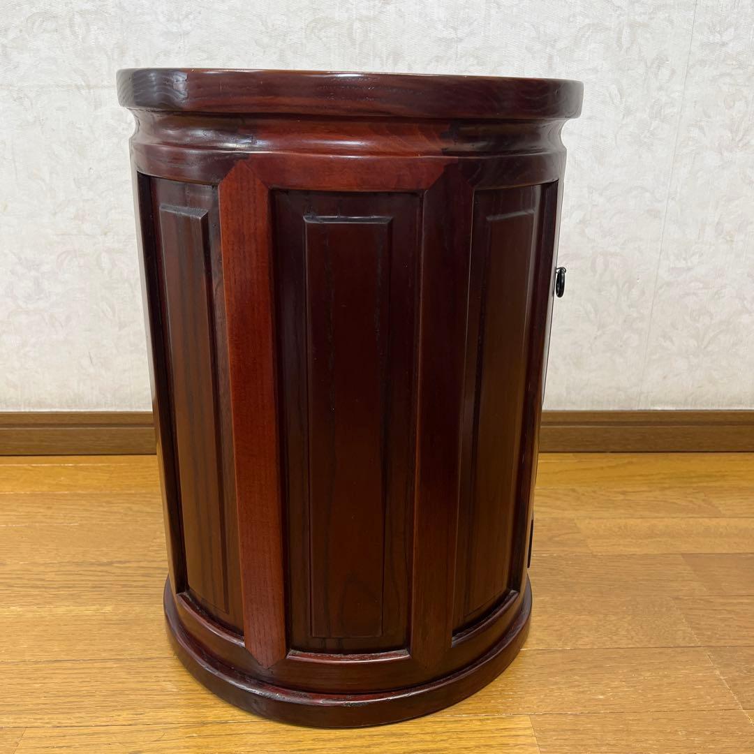 木製 丸型　箪笥　スツール アンティーク 花台 盆栽台 椅子 スツール