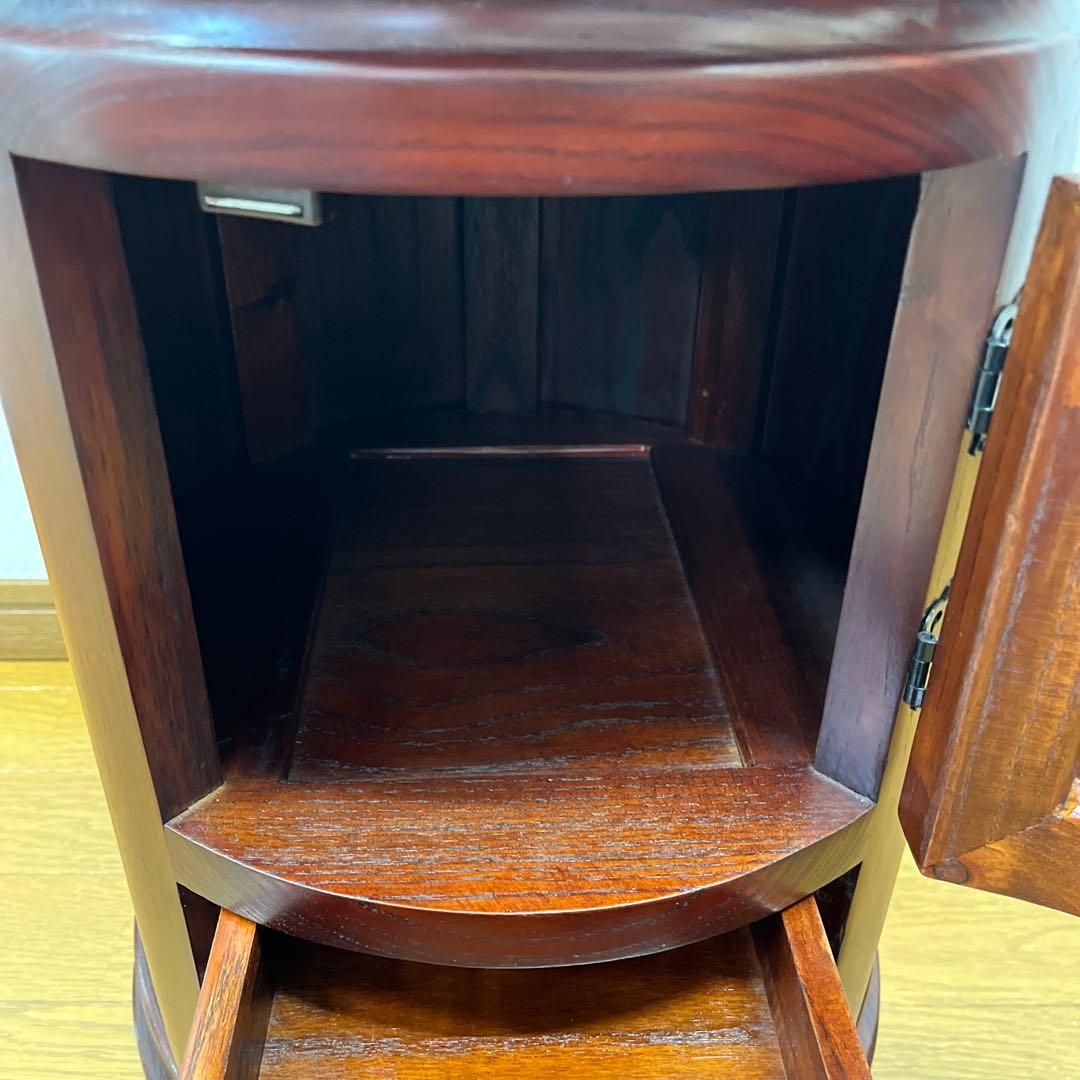 木製 丸型　箪笥　スツール アンティーク 花台 盆栽台 椅子 スツール