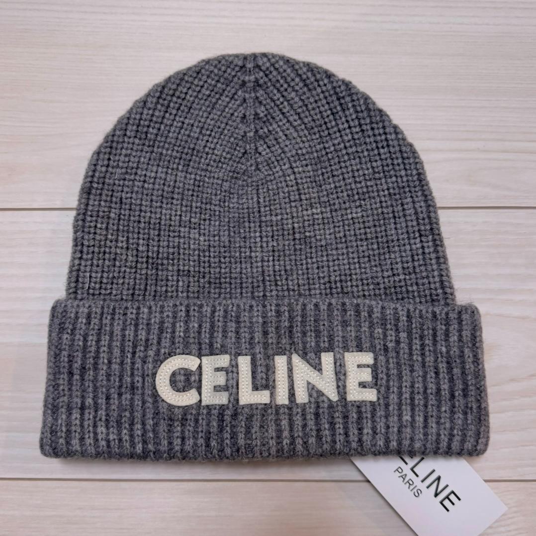 CELINE セリーヌ ニット帽 ビーニー グレー