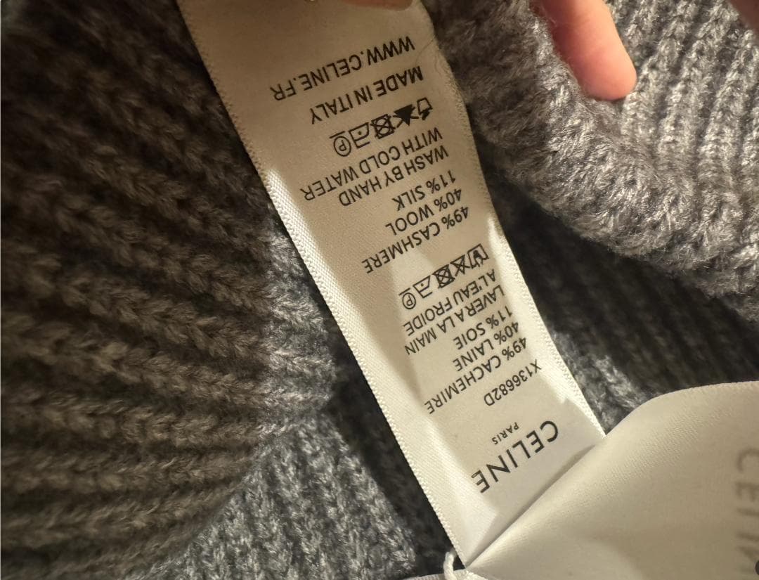 CELINE セリーヌ ニット帽 ビーニー グレー