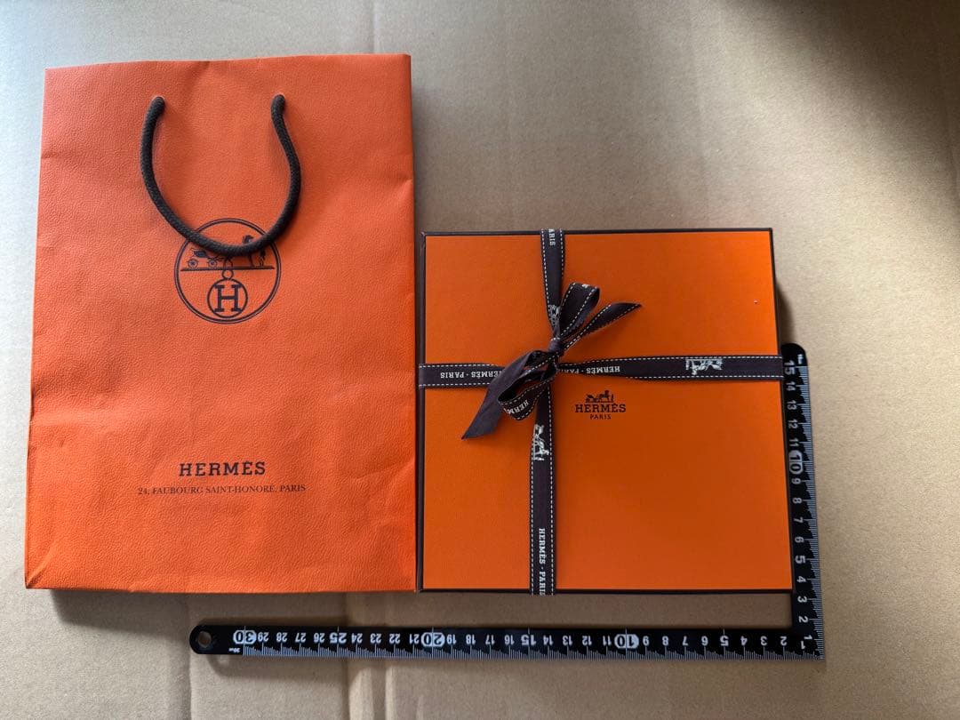 HERMES エルメス ネイビー タオルハンカチ 約34cm x 34cm