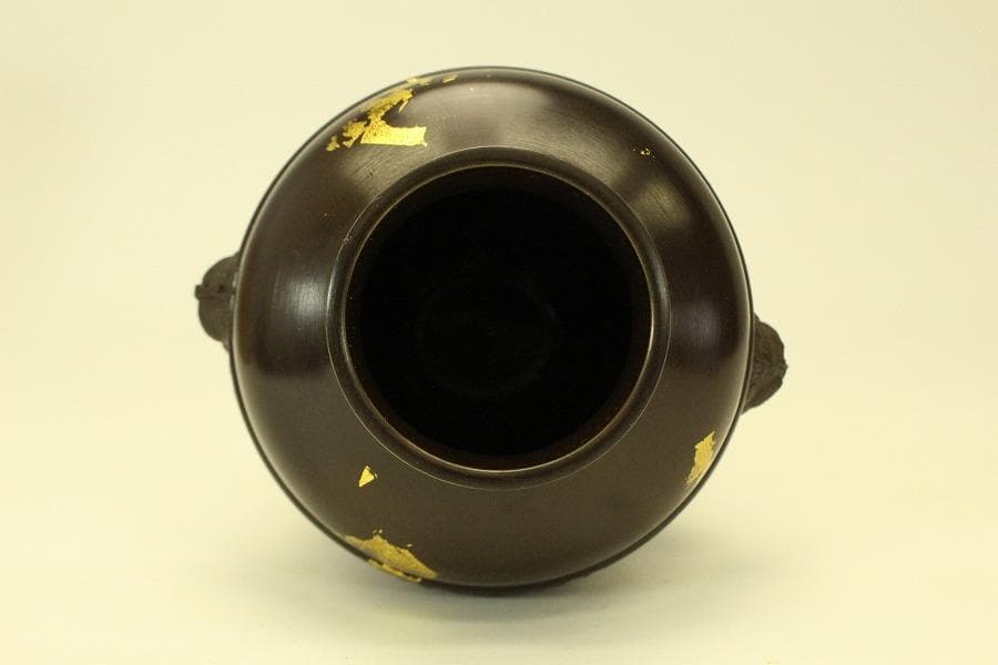 青銅宣徳 壷 共箱 未使用 美品(ZE427)