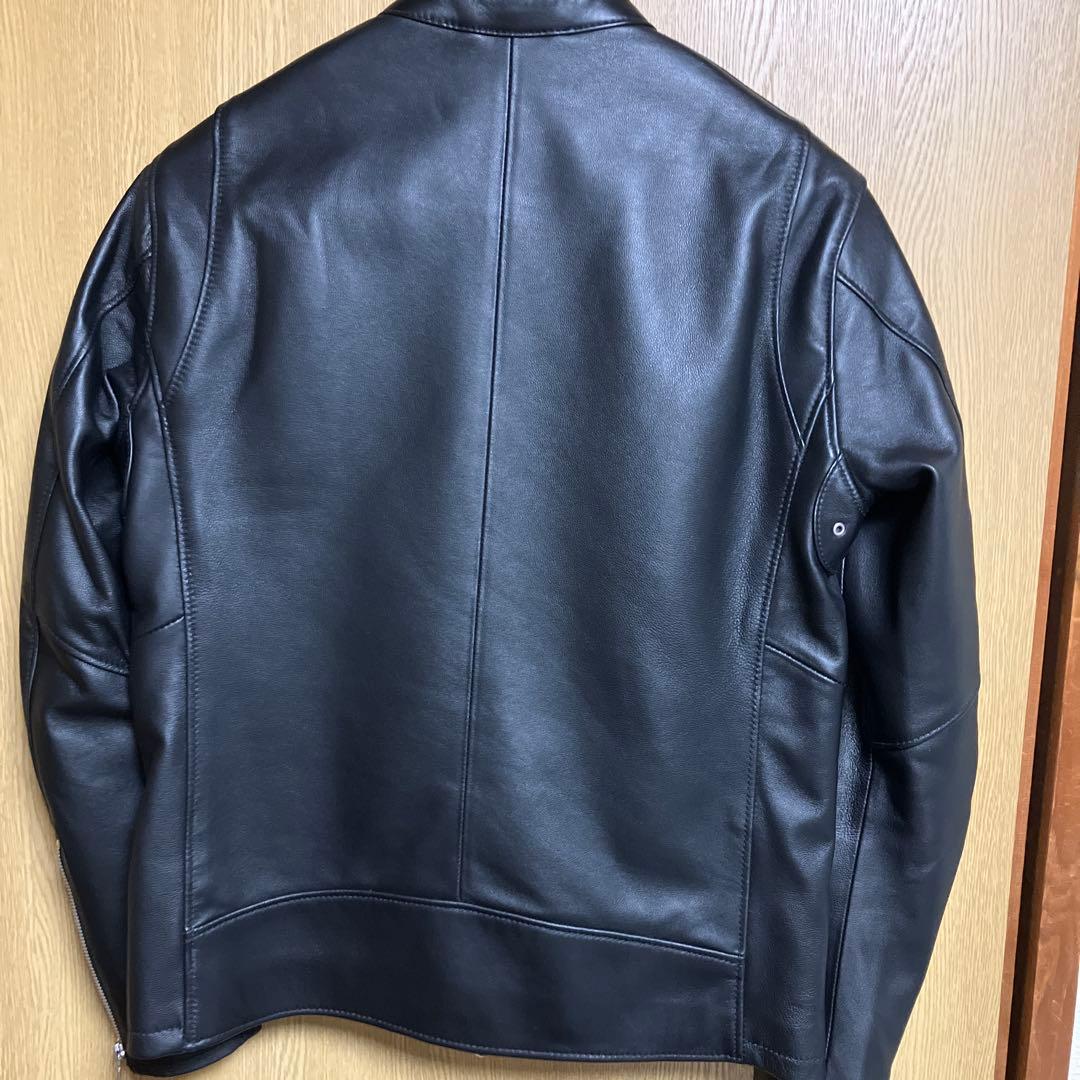 BEAUTY&YOUTH ブラックレザーシングルライダースジャケット　サイズM