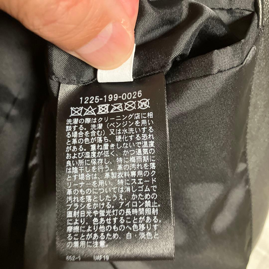 BEAUTY&YOUTH ブラックレザーシングルライダースジャケット　サイズM