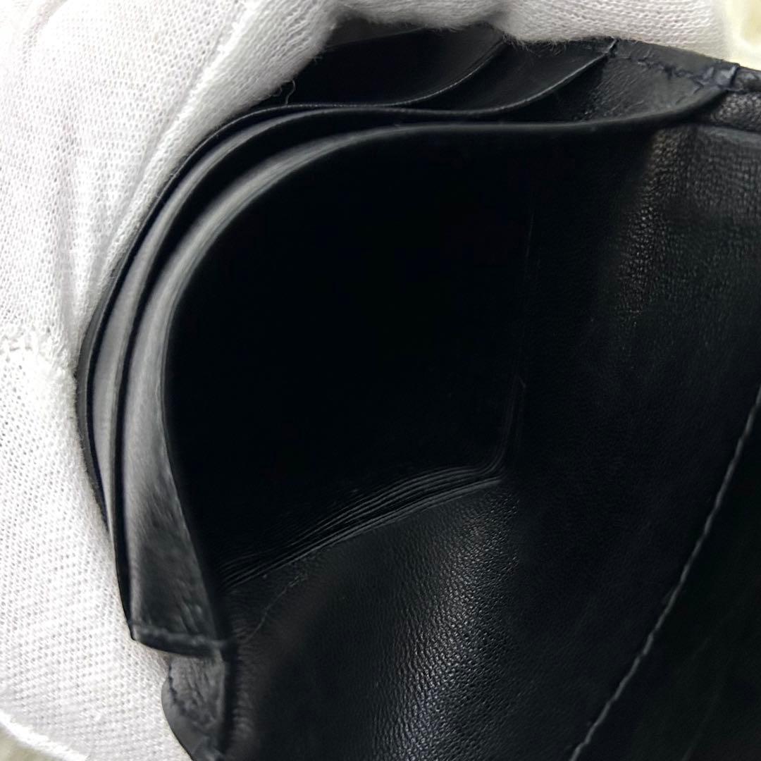 【美品】CHANEL シャネル ココマーク ビコローレ 二つ折り財布 ブラック