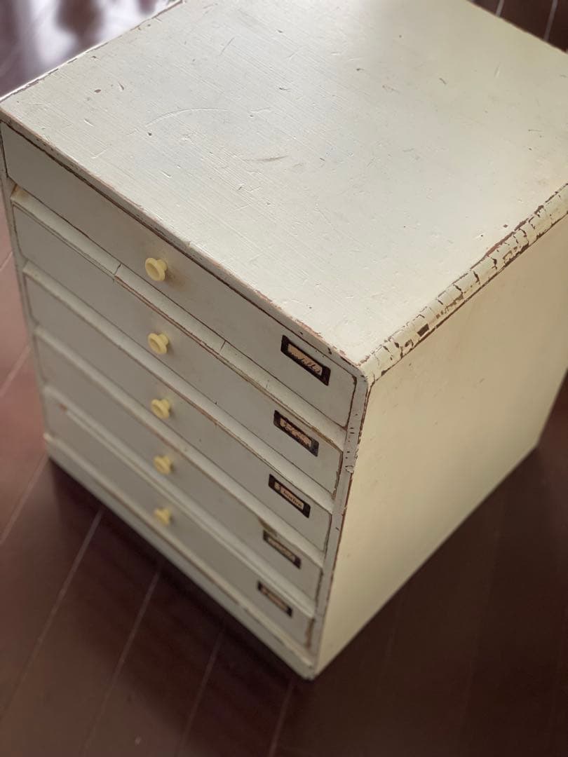 値下げ！【レトロ小引き出し シャビー風 5段】