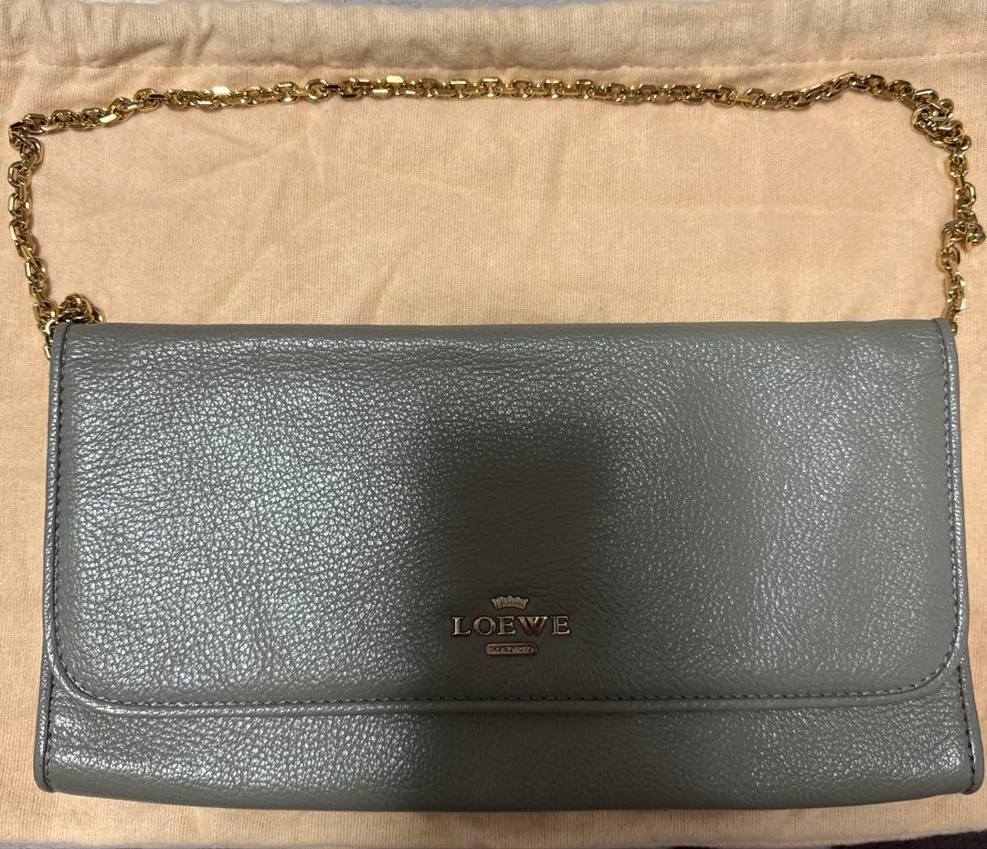 MasaLOEWE グレー レザー ショルダーバッグ