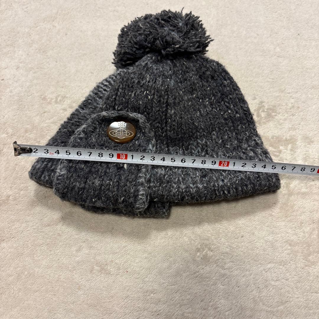 美品⭐️vivienne westwood ニット帽　オーブ　ボンボン　グレー