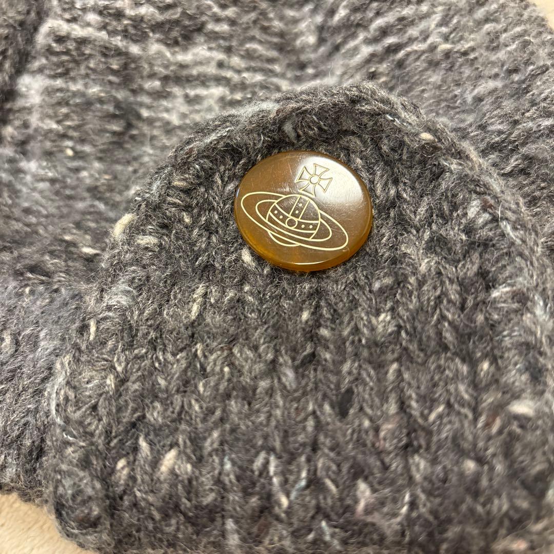 美品⭐️vivienne westwood ニット帽　オーブ　ボンボン　グレー