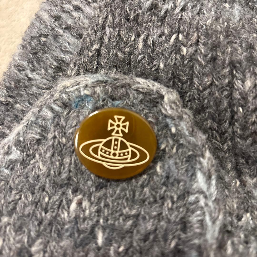 美品⭐️vivienne westwood ニット帽　オーブ　ボンボン　グレー