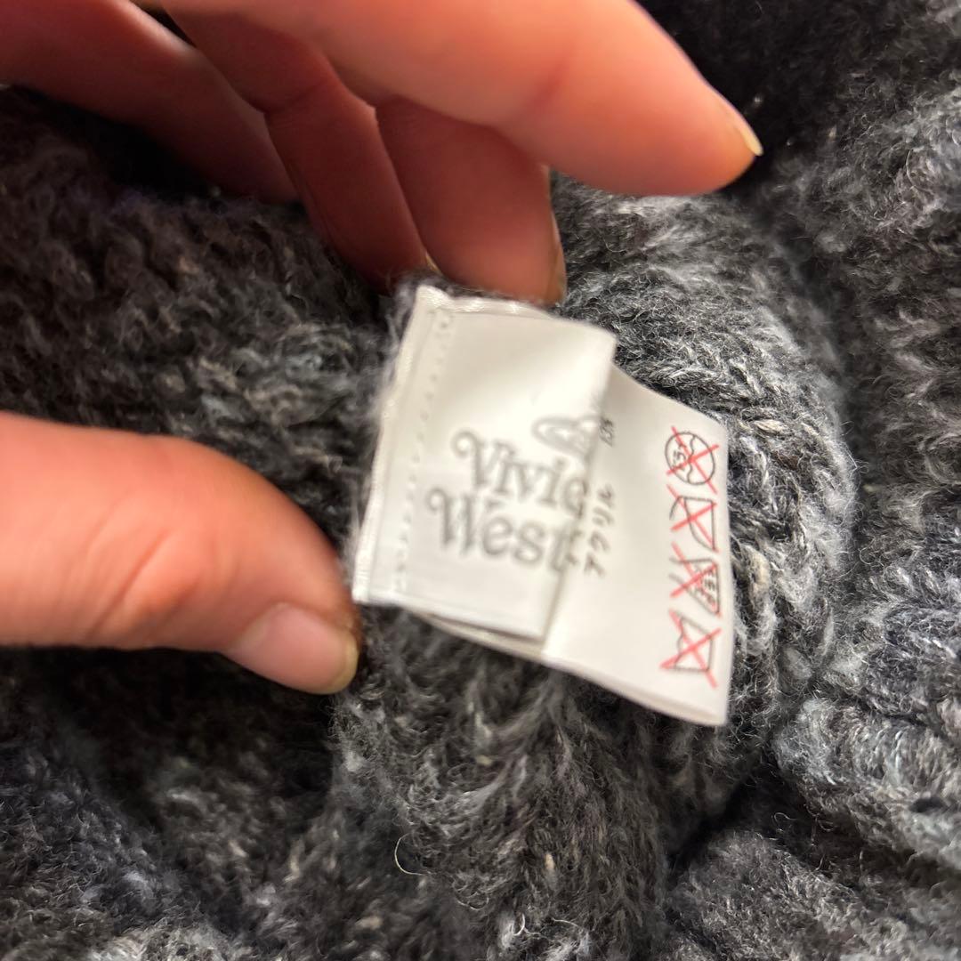 美品⭐️vivienne westwood ニット帽　オーブ　ボンボン　グレー