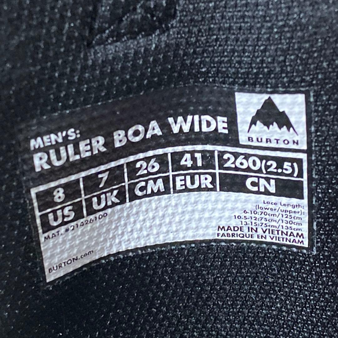 【美品_22-23モデル】BURTON　RULER BOA WIDE 26cm