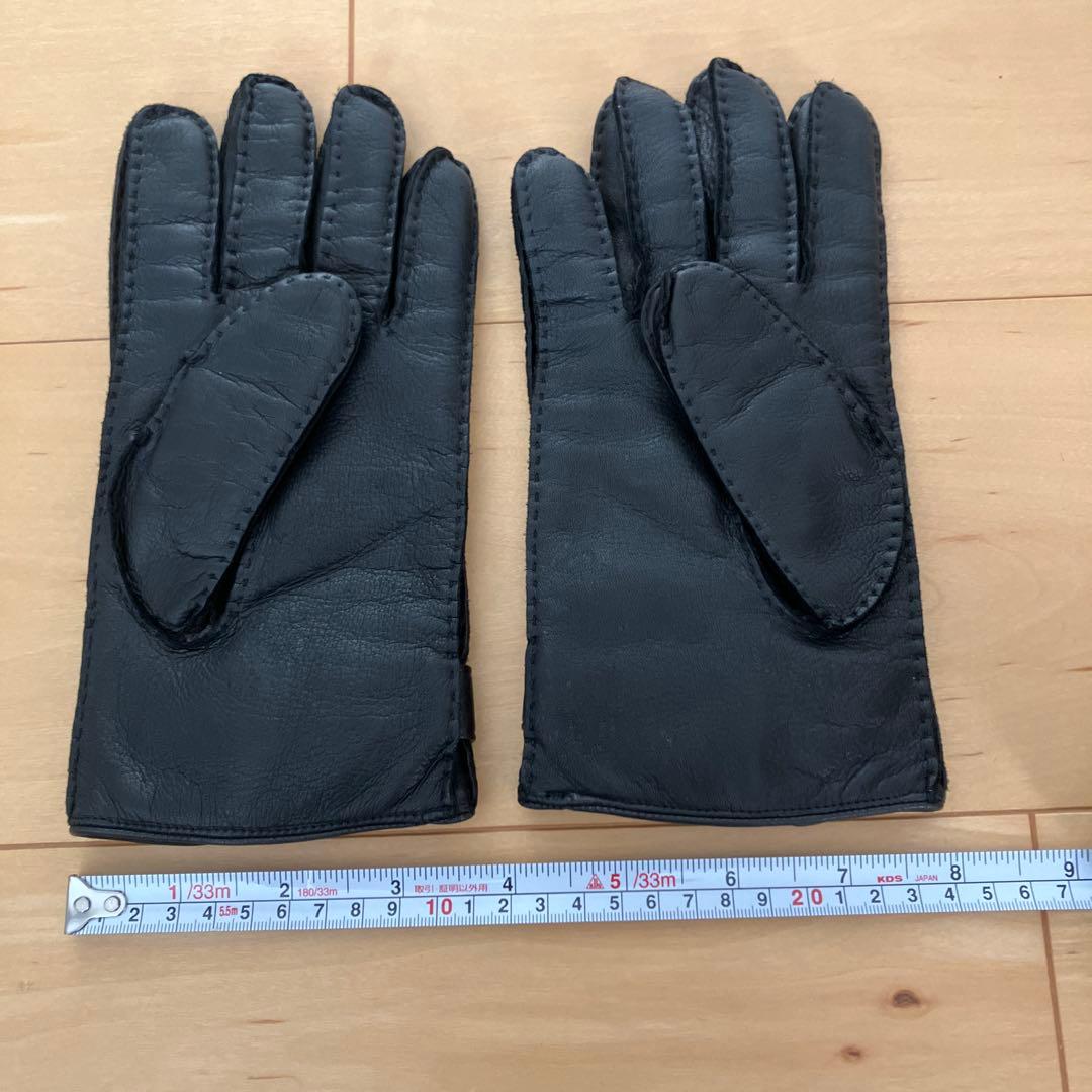 PRADA プラダ　ブラックレザー手袋　メンズサイズ