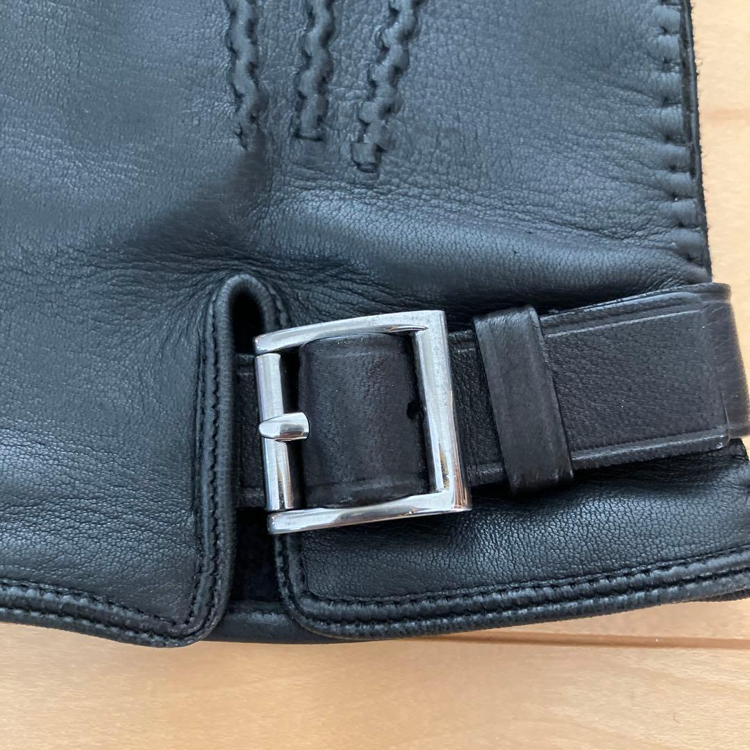 PRADA プラダ　ブラックレザー手袋　メンズサイズ
