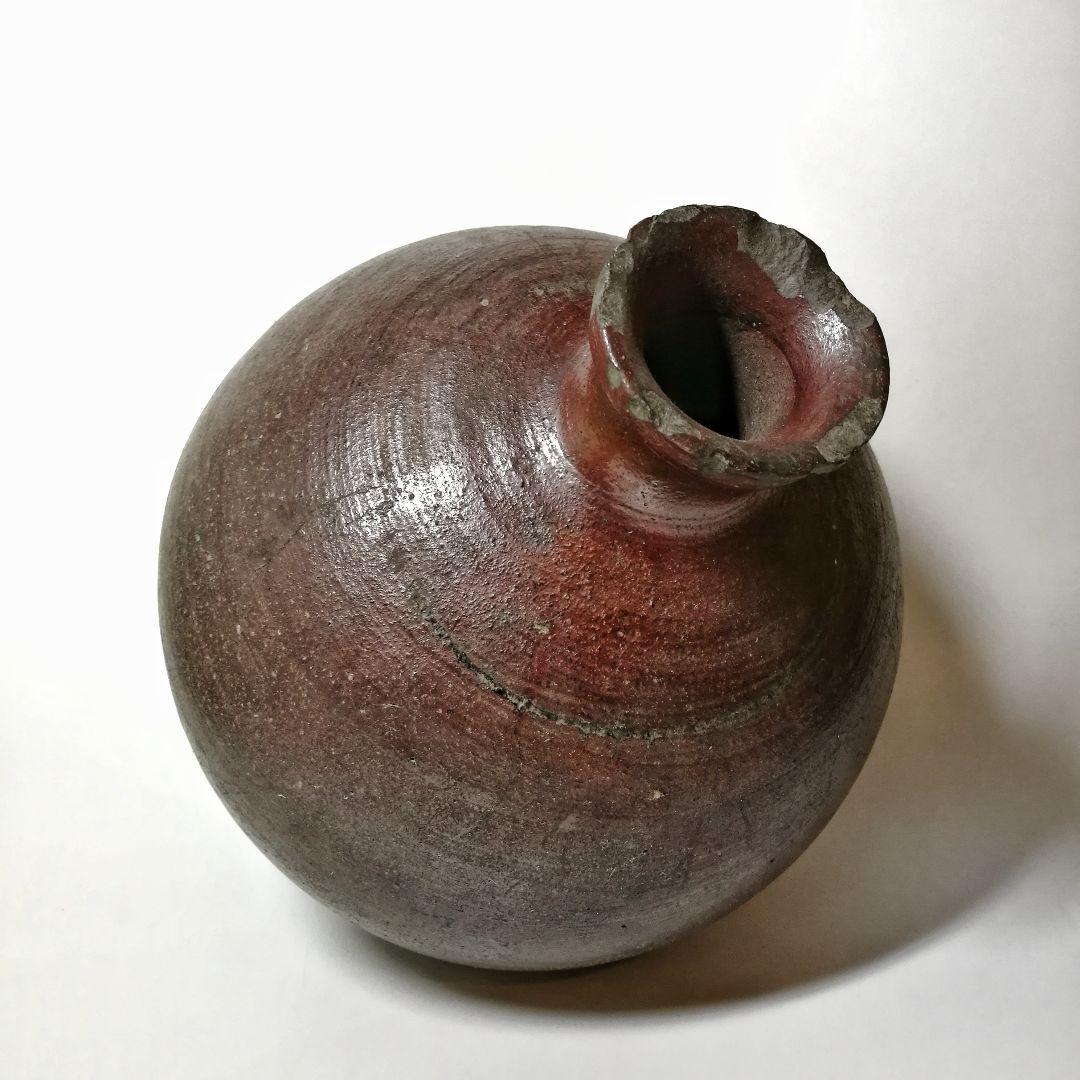 古備前焼　 蕪徳利 古備前 （ 被せ焼 船徳利）