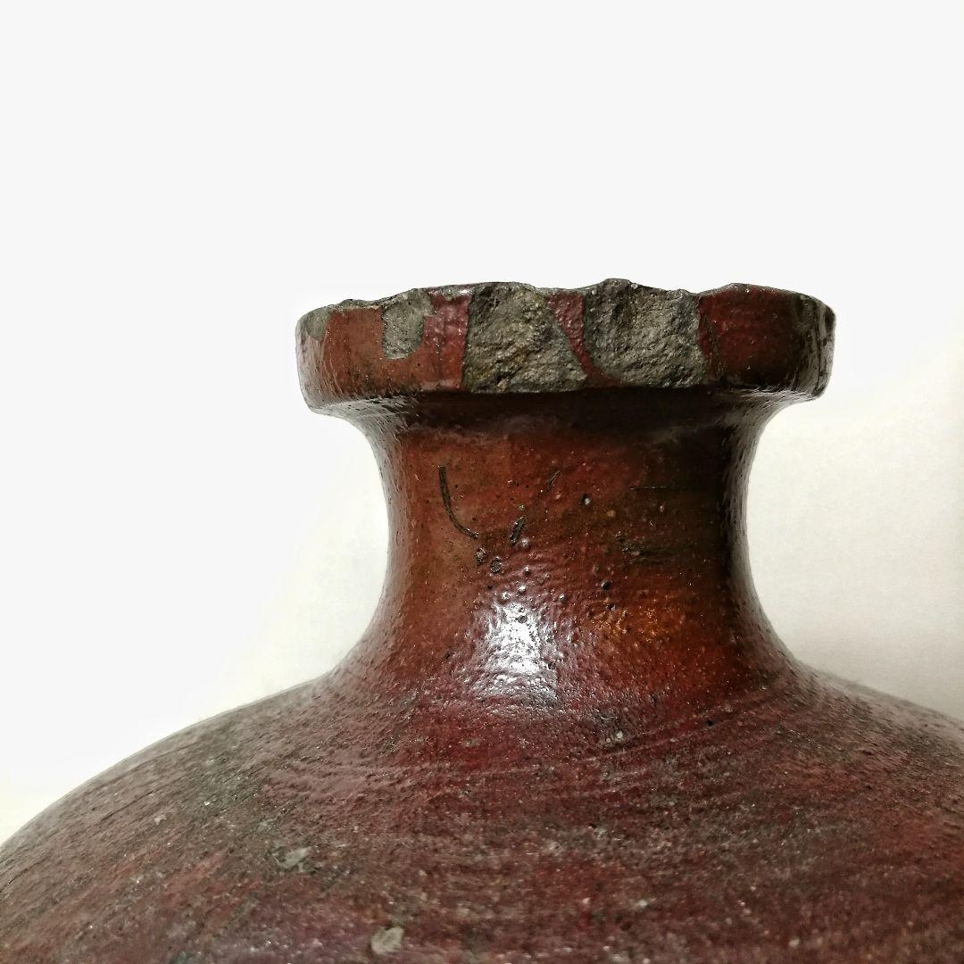 古備前焼　 蕪徳利 古備前 （ 被せ焼 船徳利）