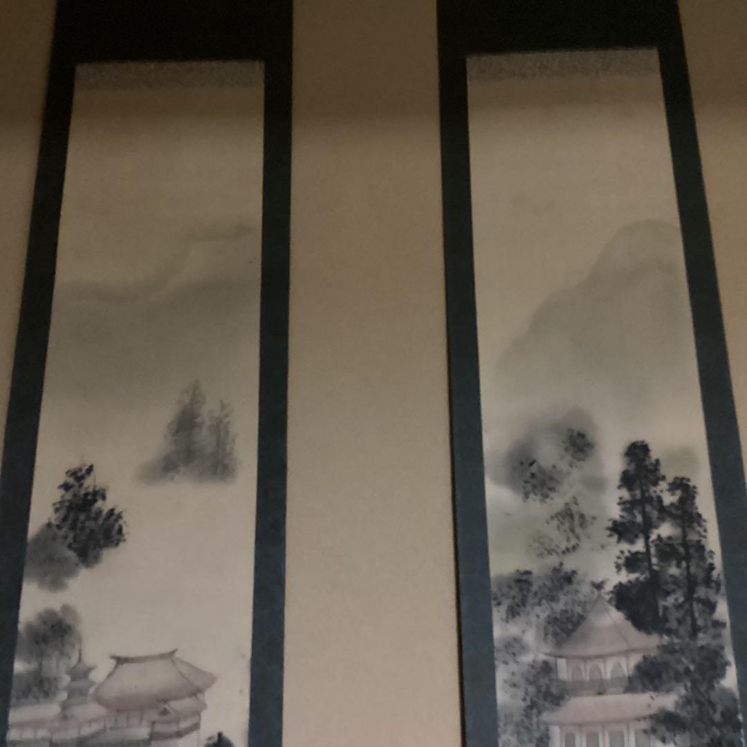 O-24 双鶴春景　掛軸 2本セット