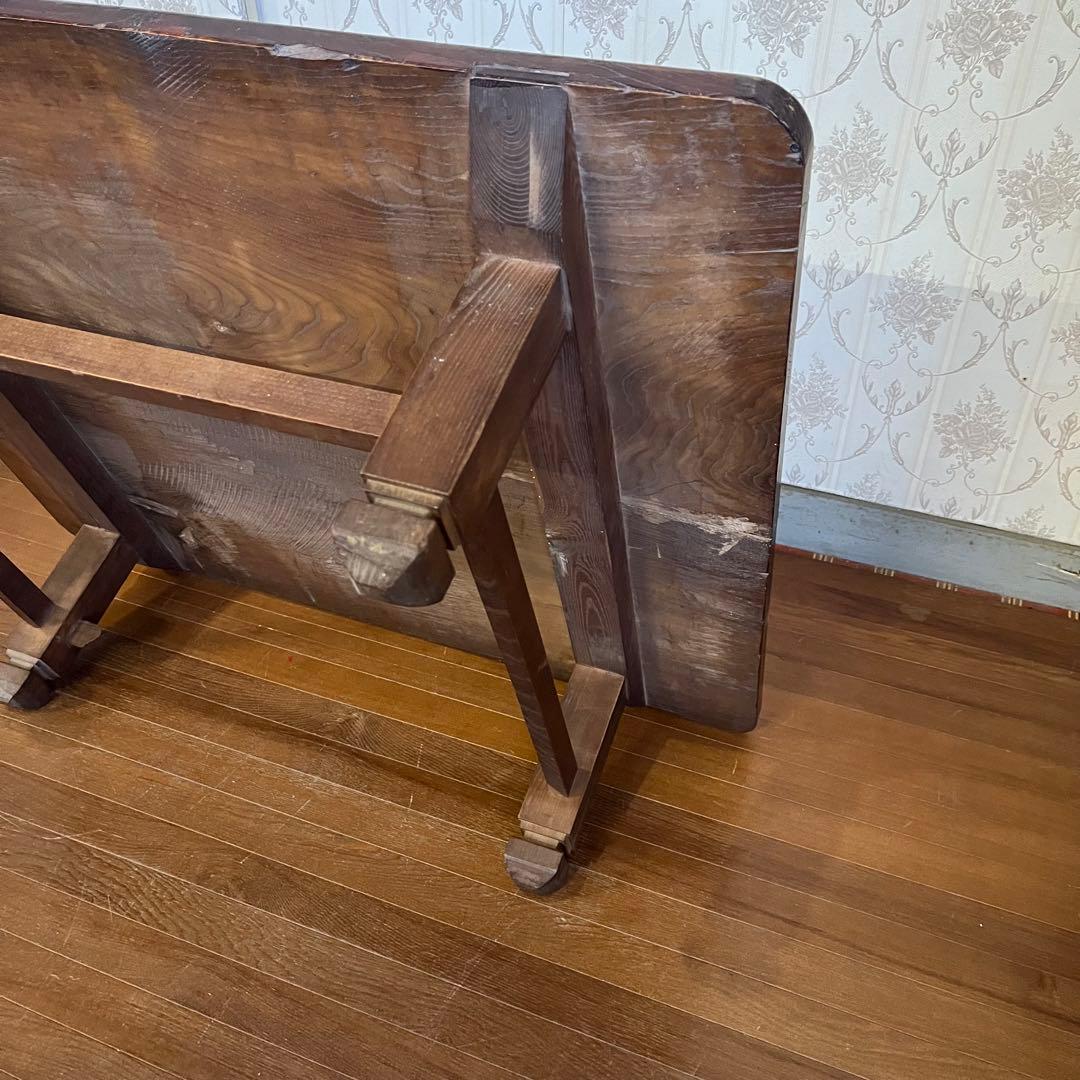 【アンティーク】木製 無垢 四角 座卓 文机 ローテーブル センターテーブル