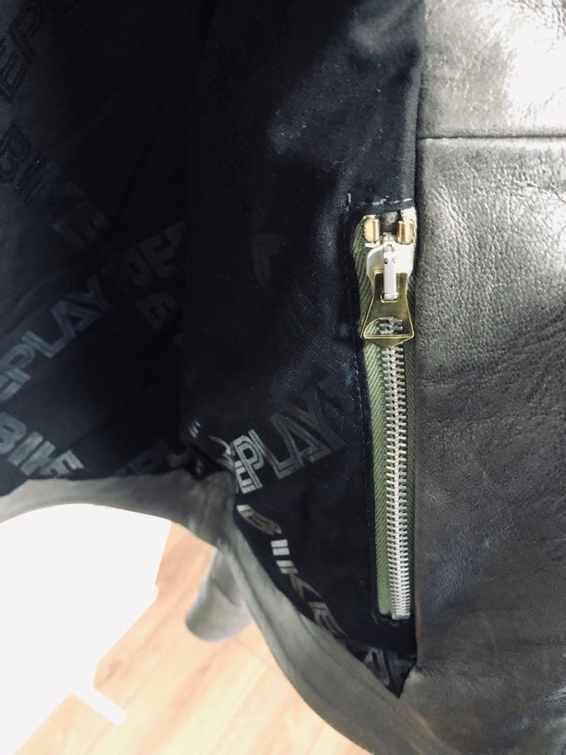 BamikiリプレイREPLAYシングルライダースレザージャケットサイズS