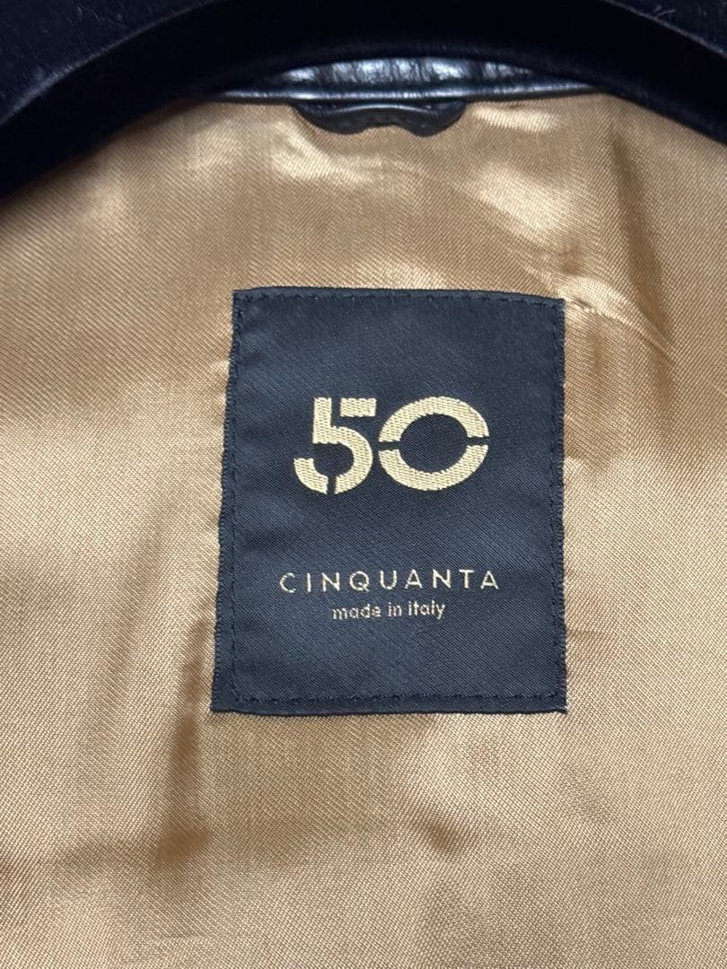 CINQUANTA / スタンドカラー シングルライダースジャケット 46サイズ