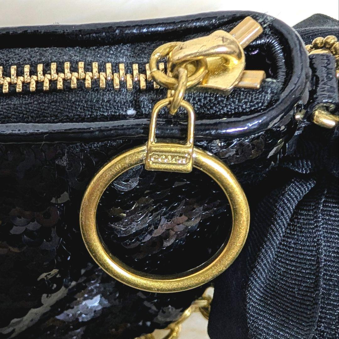 極美品✨COACH コーチ パーティーバッグ スパンコール アクセサリーポーチ