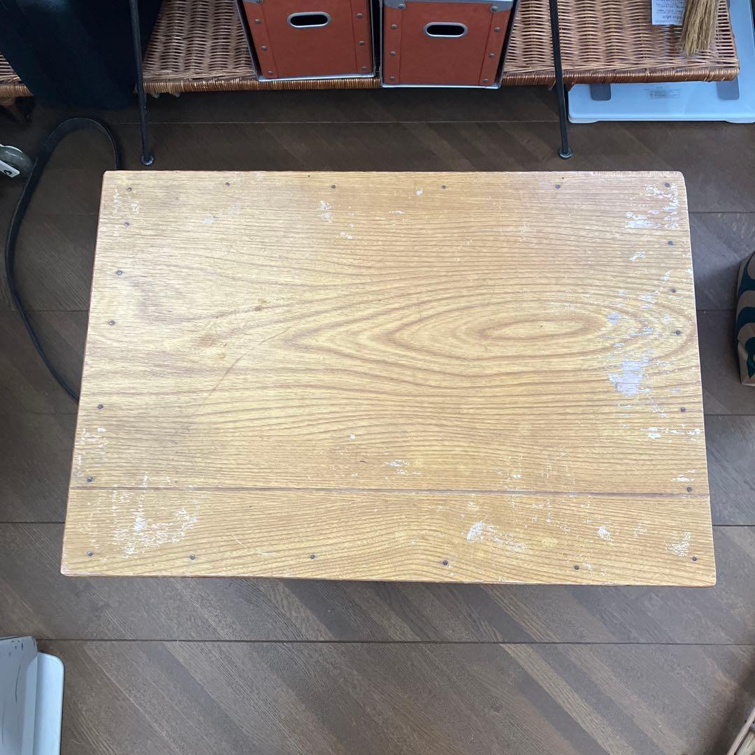 ヴィンテージ　木製　伸縮可能回転式物置台