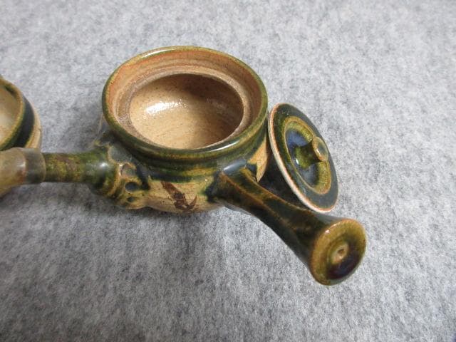 玉樹窯三宅紀保織部焼煎茶器揃え共箱附 [B27997]