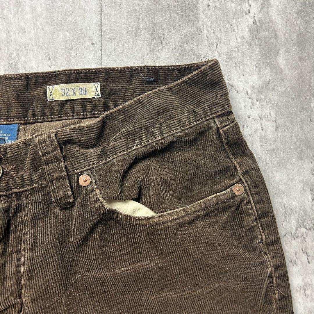 ラルフローレン ロゴタグ チノパン コーデュロイパンツブラウン W32 6055