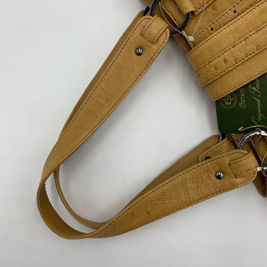 未使用品 RACINE オーストリッチ ハンドバッグ クイルマーク エキゾチック