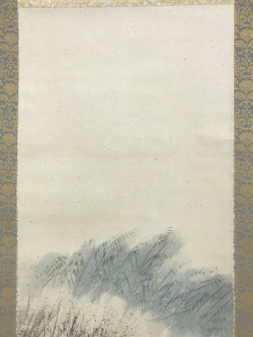 真作/宇田萩邨/山水図/早春図/学舎図/掛軸☆宝船☆AH-623